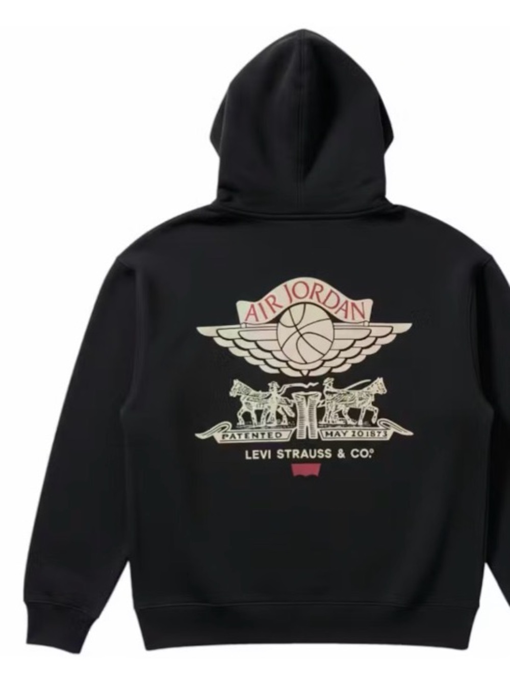 Jordan Black Hoodie with Cream & Red Air Jordan Graphic